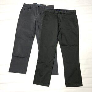 Lot of 2 English Laundry Gray Flat Front Nylon Chino Pants Mens 34 X 27 *Hemmed